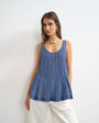 Topshop sheer sleeveless pintuck cami in indigo