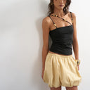 Topshop bubble hem mini skirt in stone