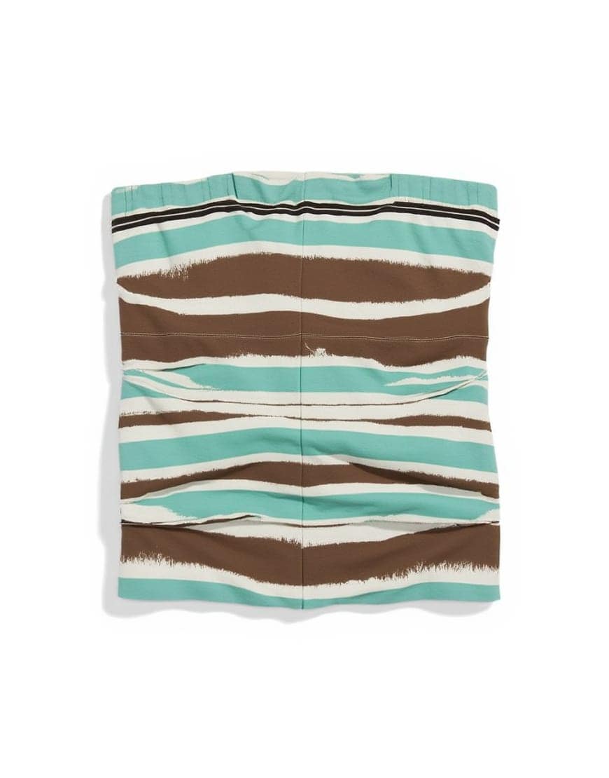 Topshop co-ord gathered bandeau top in brown stripe