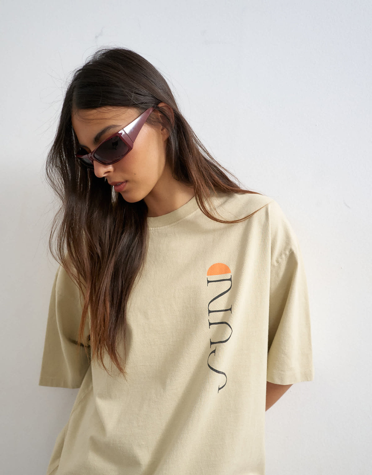 Topshop 'Sun Drenched' graphic oversized tee in multi