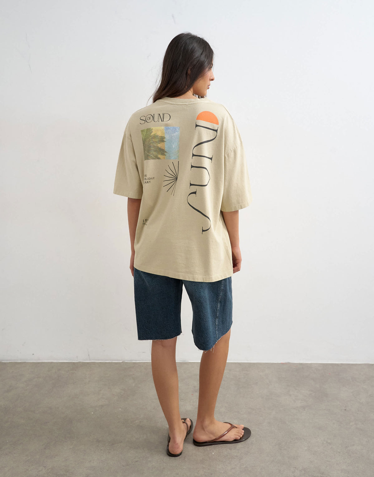 Topshop 'Sun Drenched' graphic oversized tee in multi