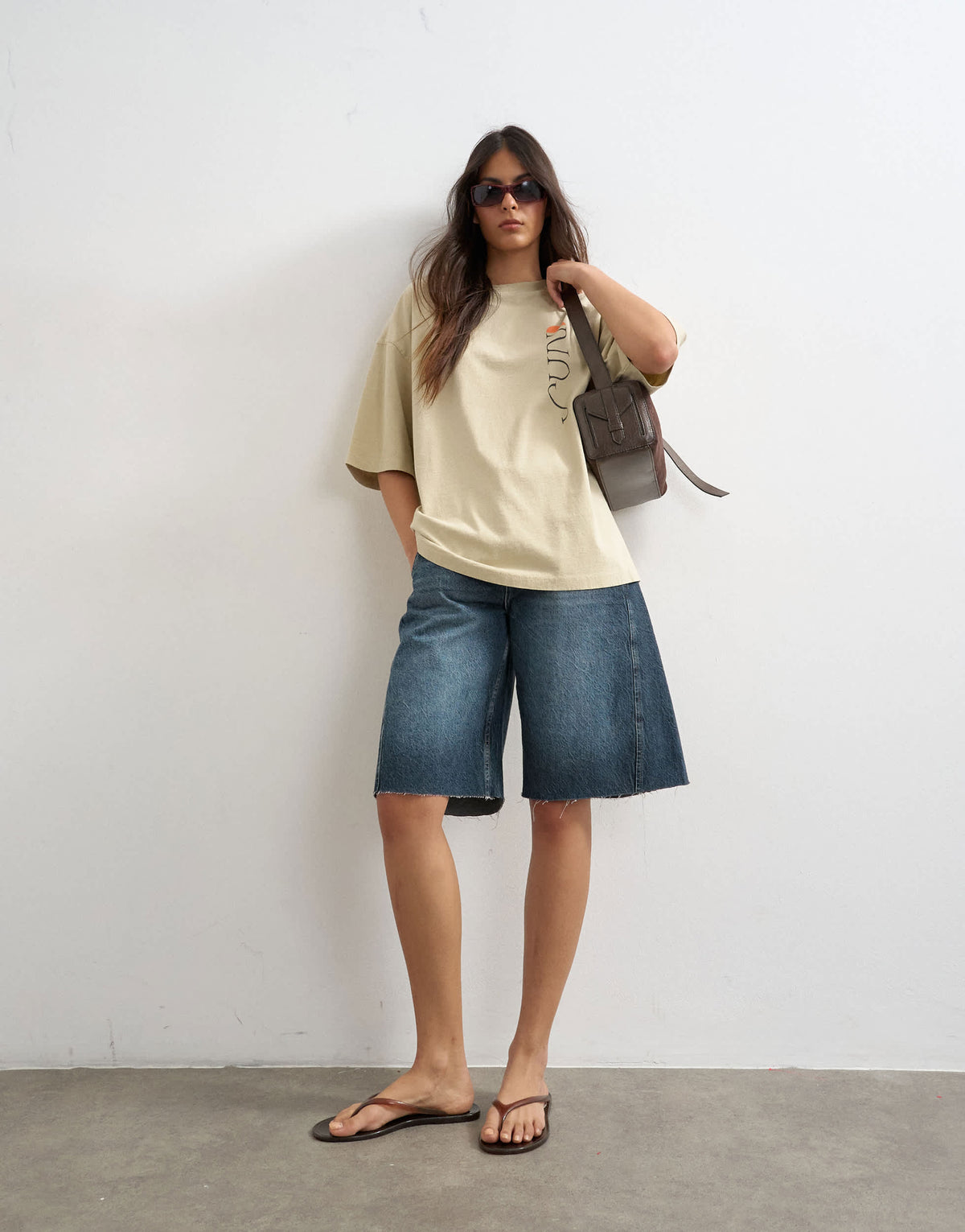 Topshop 'Sun Drenched' graphic oversized tee in multi