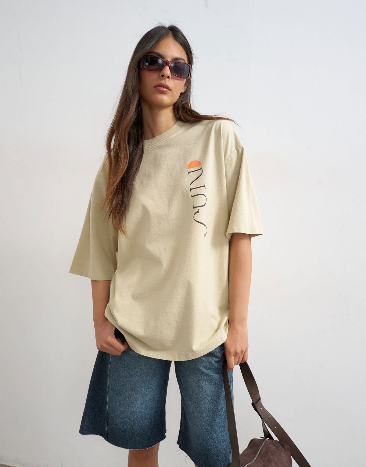 Topshop 'Sun Drenched' graphic oversized tee in multi