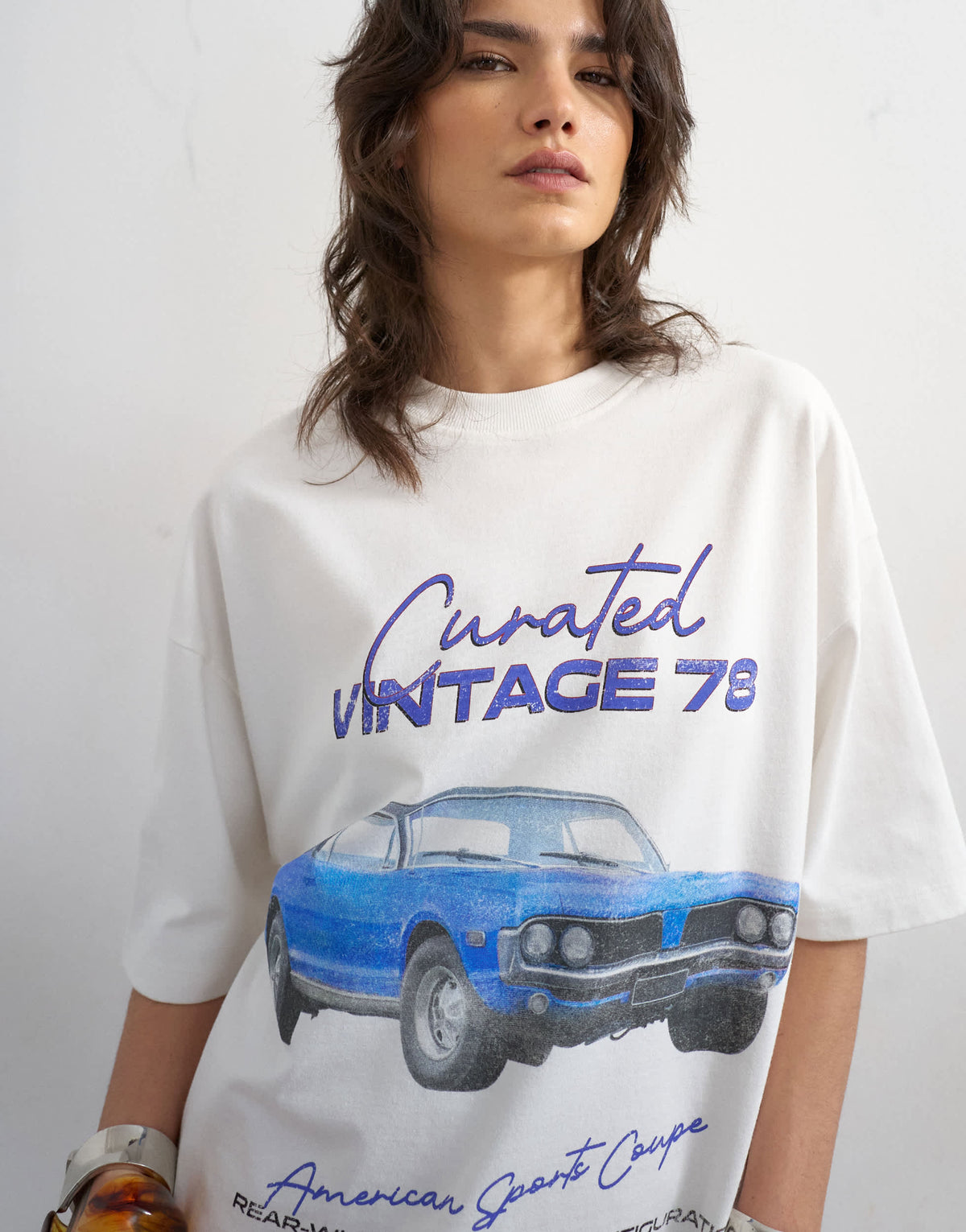 Topshop 'Car' graphic t-shirt in white