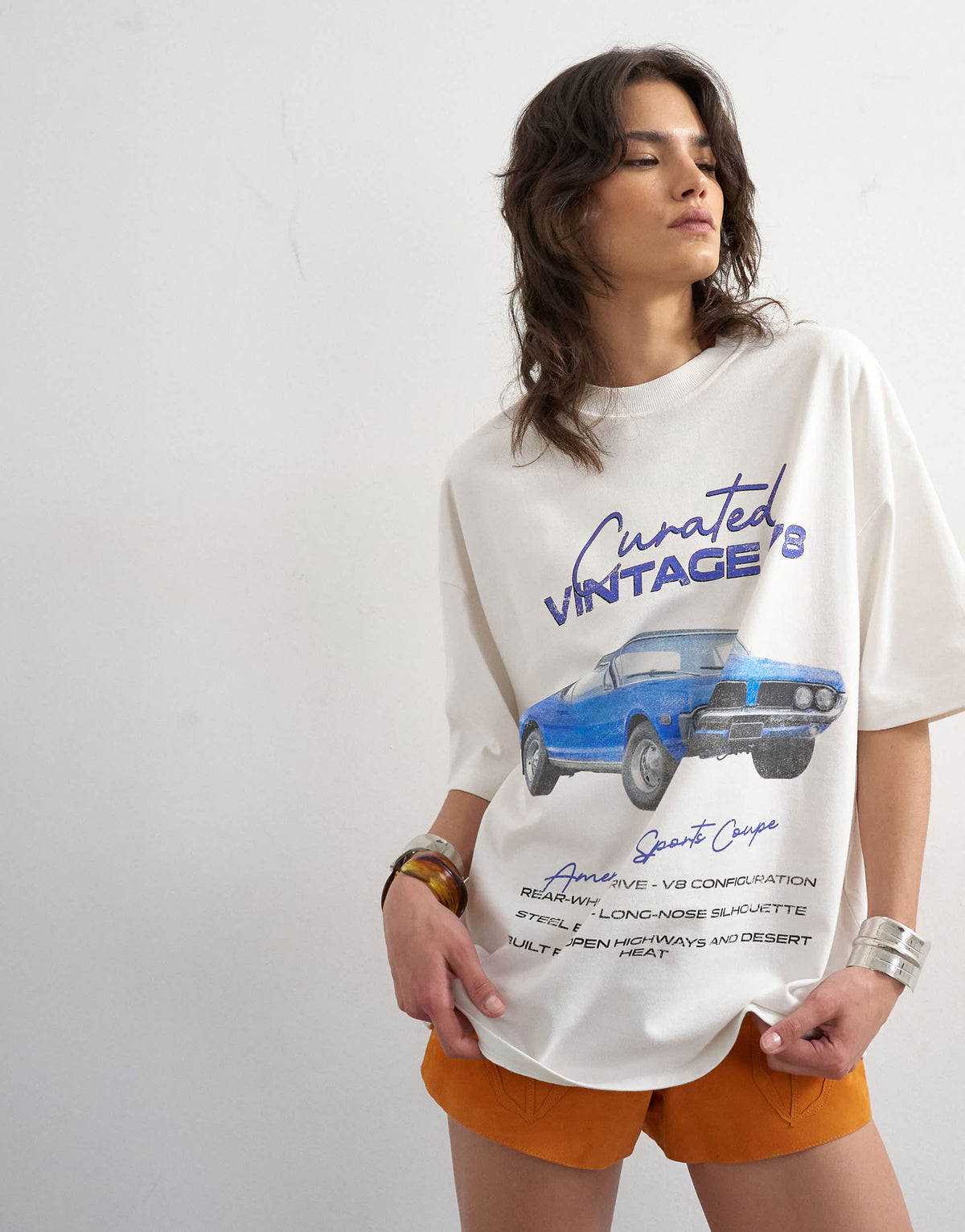 Topshop 'Car' graphic t-shirt in white