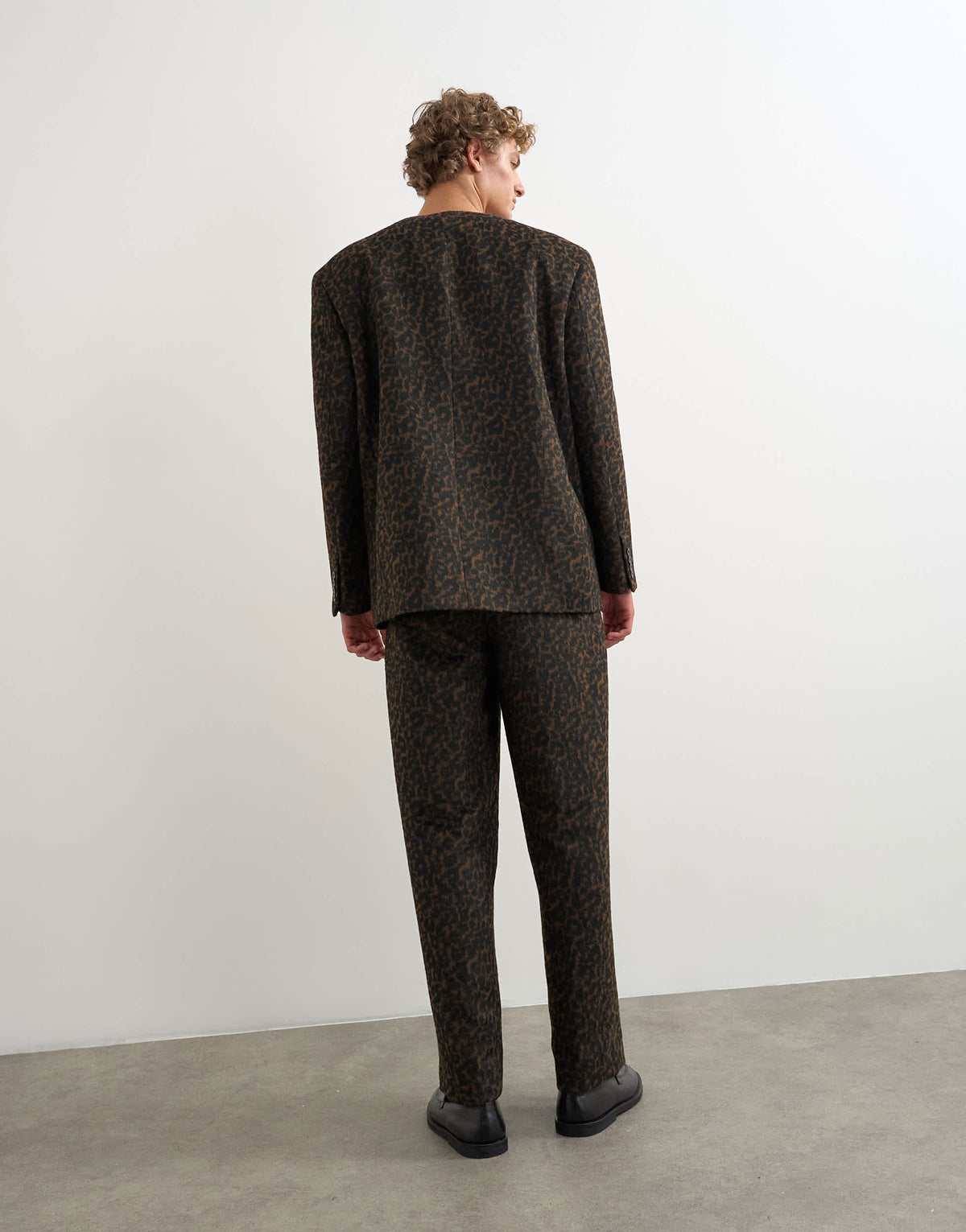 Topman wide leg leopard print trouser in brown