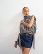 Topshop denim mini pelmet skirt in inidgo rinse