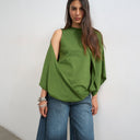 Topshop cape draped tee in pesto green