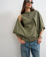 Topshop cape draped tee in khaki