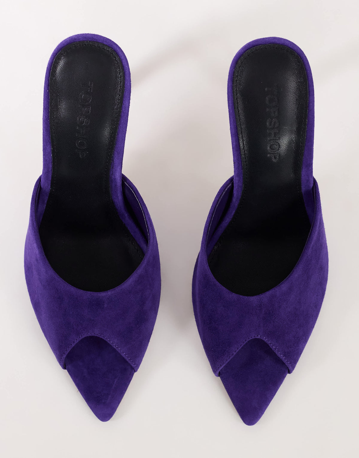 Topshop Artemis banana heel mule in purple