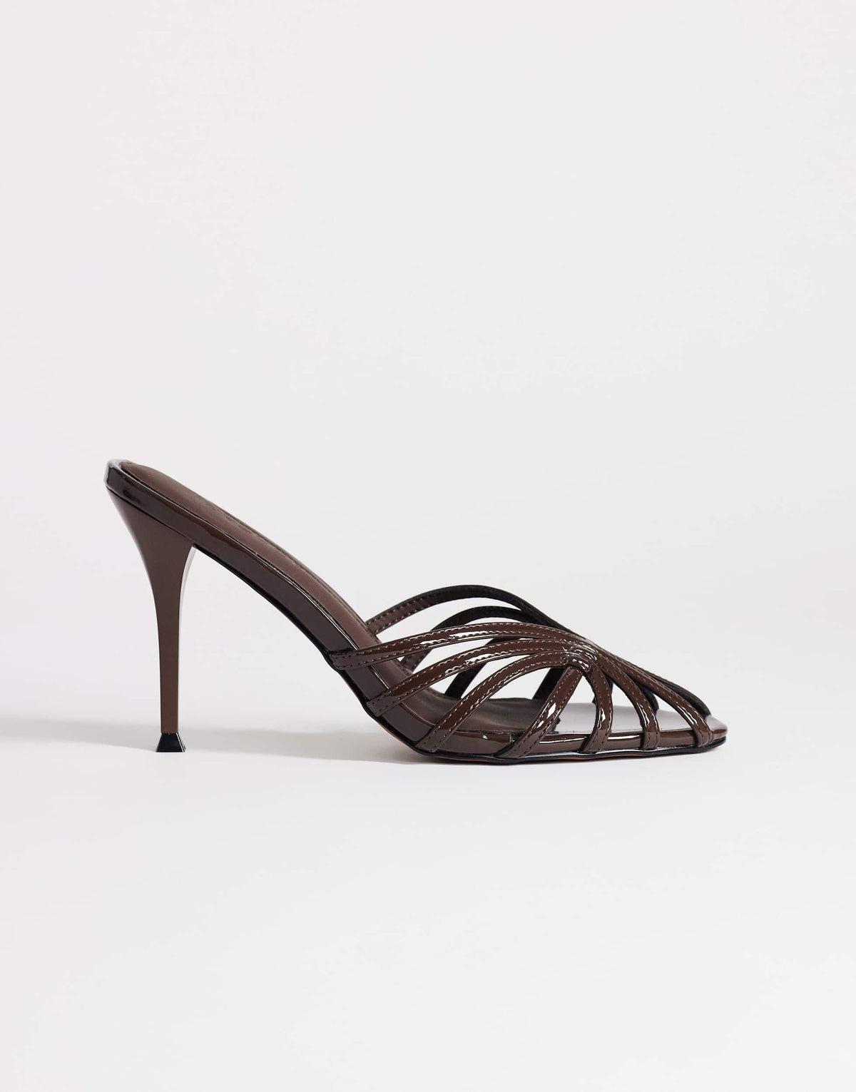 Topshop Azelia heeled sandal in dark chocolate