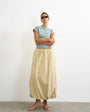 Topshop poplin bubble hem maxi skirt in stone