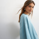 Topshop oversized drop shoulder tee in blue