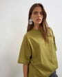 Topshop oversized drop shoulder tee in green