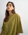 Topshop oversized drop shoulder tee in green