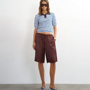 Bermuda long en satin Topshop couleur chocolat