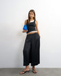 Topshop satin culotte in black