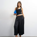 Topshop satin culotte in black