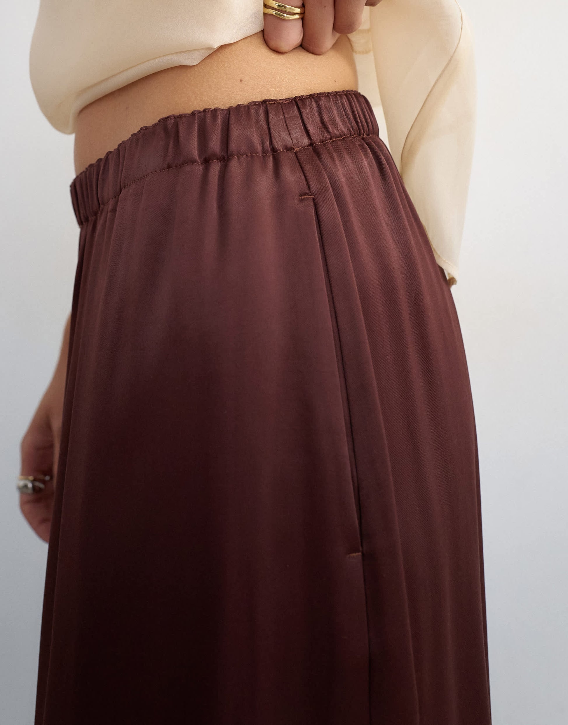 Topshop satin culotte in chocolate