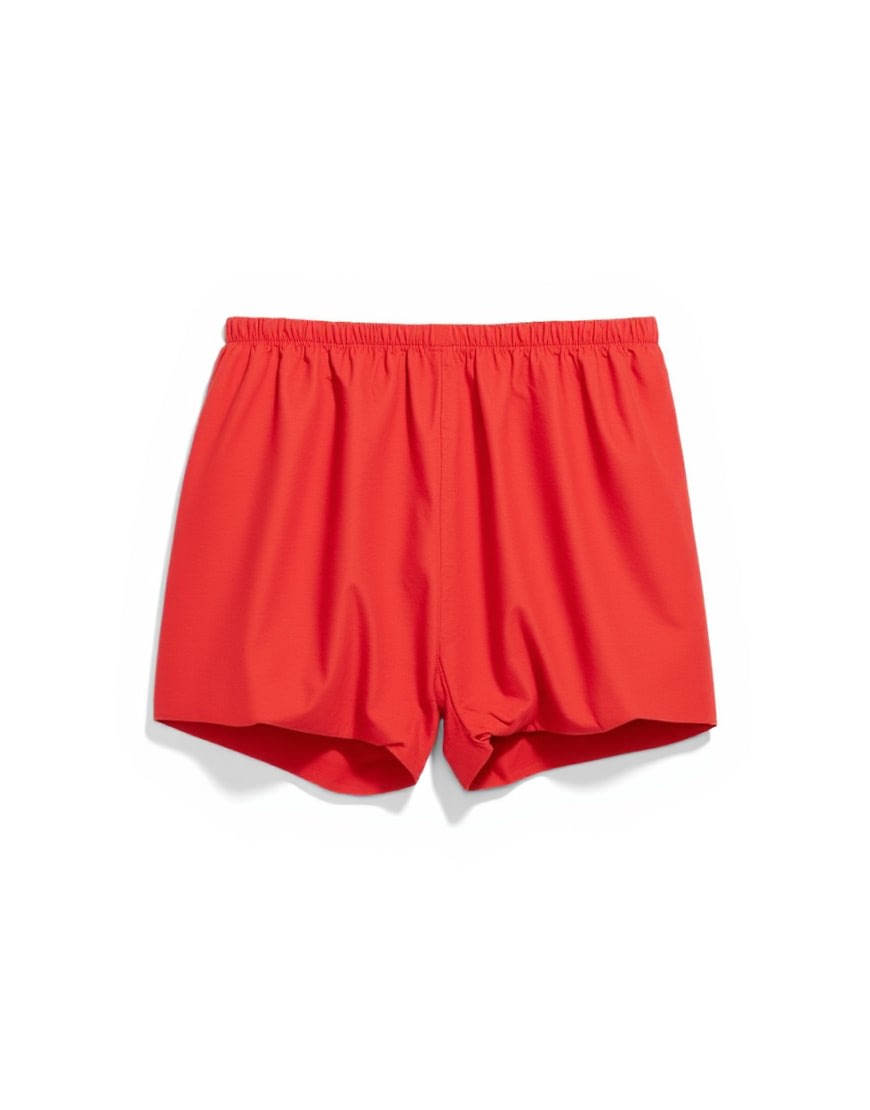 Topshop poplin bubble short in red
