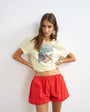 Topshop poplin bubble short in red