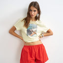 Topshop poplin bubble short in red