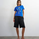 Bermuda long en satin noir Topshop