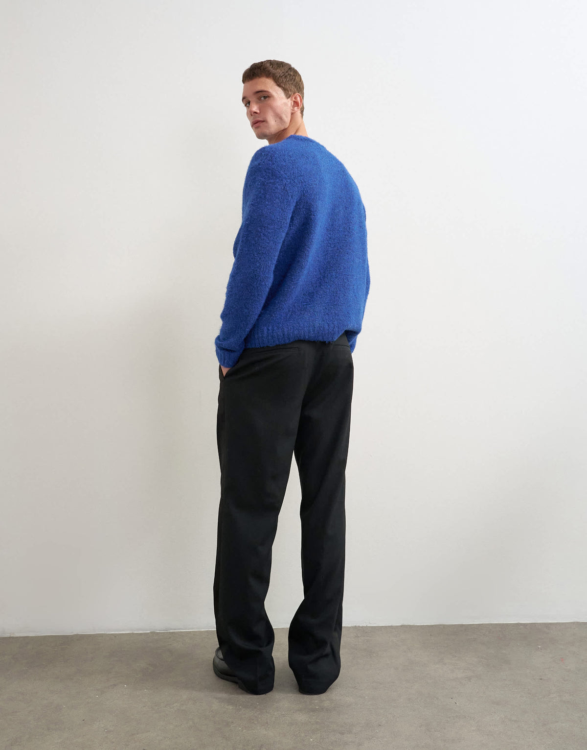 Topman relaxed fit tuxedo trouser in black