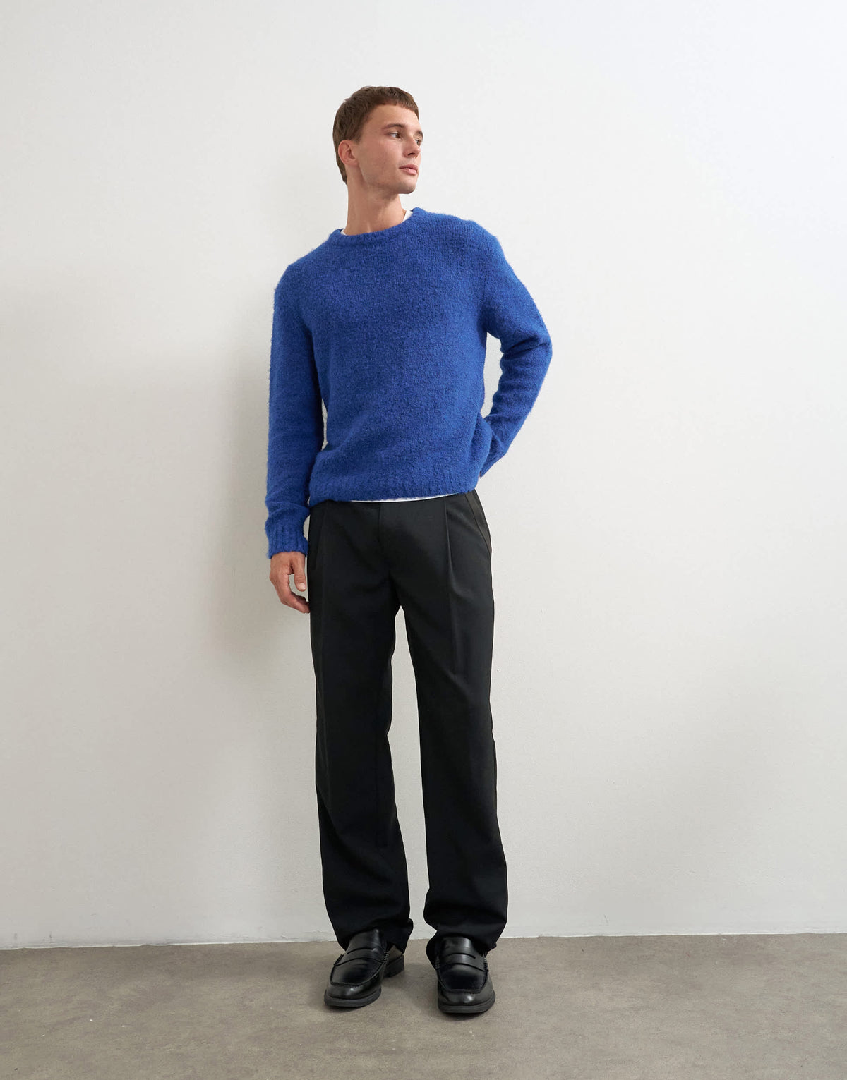 Topman relaxed fit tuxedo trouser in black