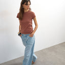 Topshop everyday tee in washed burgundy 