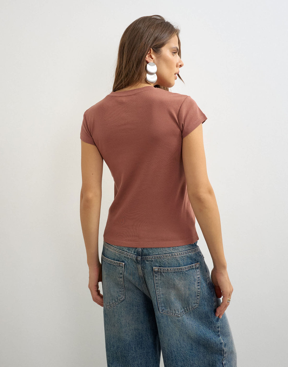 Topshop everyday tee in washed burgundy 