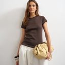 Topshop everyday tee in chocolate
