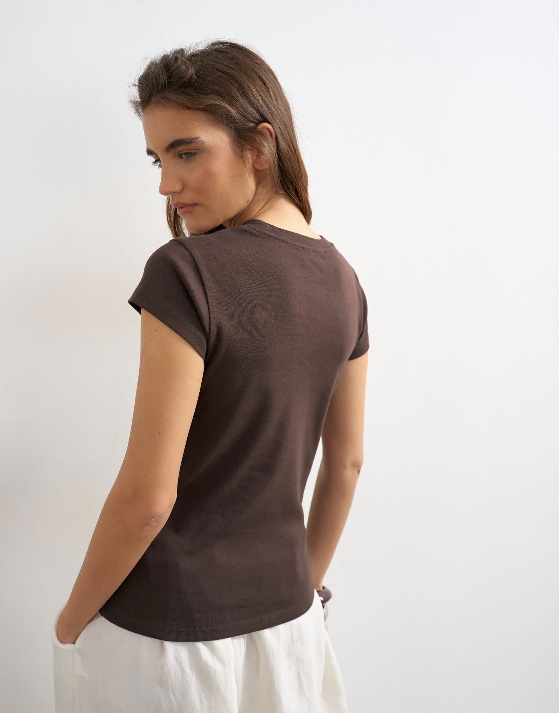 Topshop everyday tee in chocolate