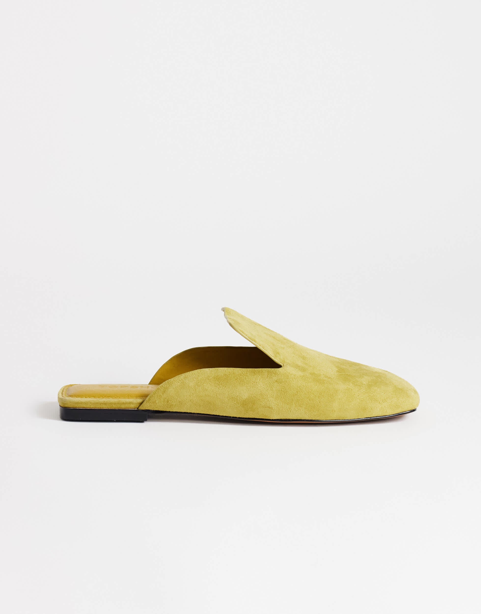 Topshop Della real suede mule in olive