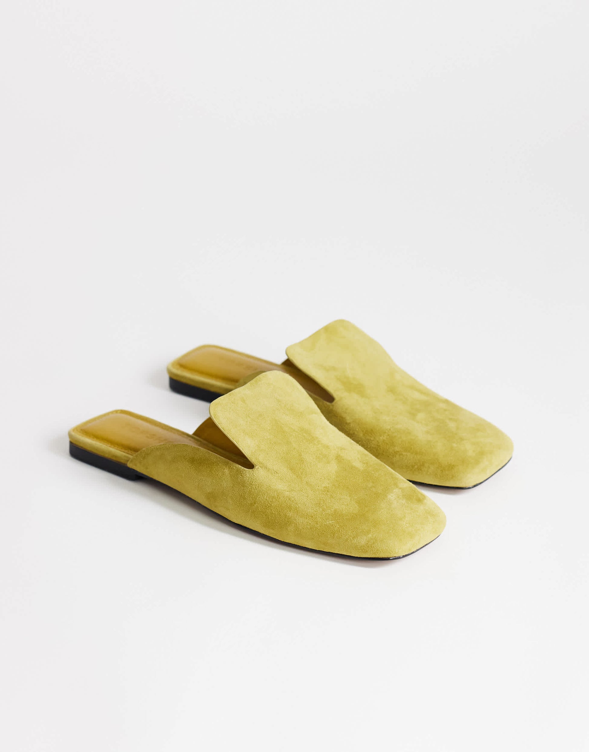 Topshop Della real suede mule in olive