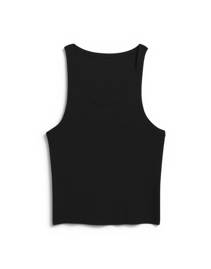 Topshop slash neck racer vest in black