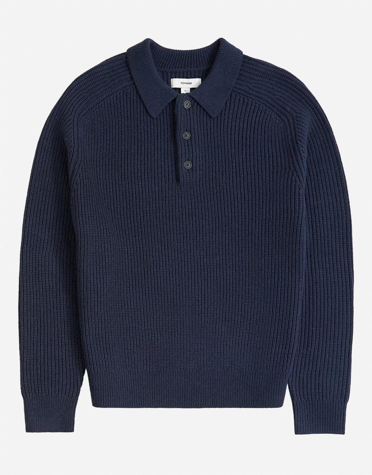 Topman classic fit knitted polo in navy