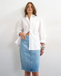 Topshop denim 90s midi skirt in bleach