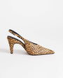 Topshop Arabella cone heel sling back court shoe in deer print