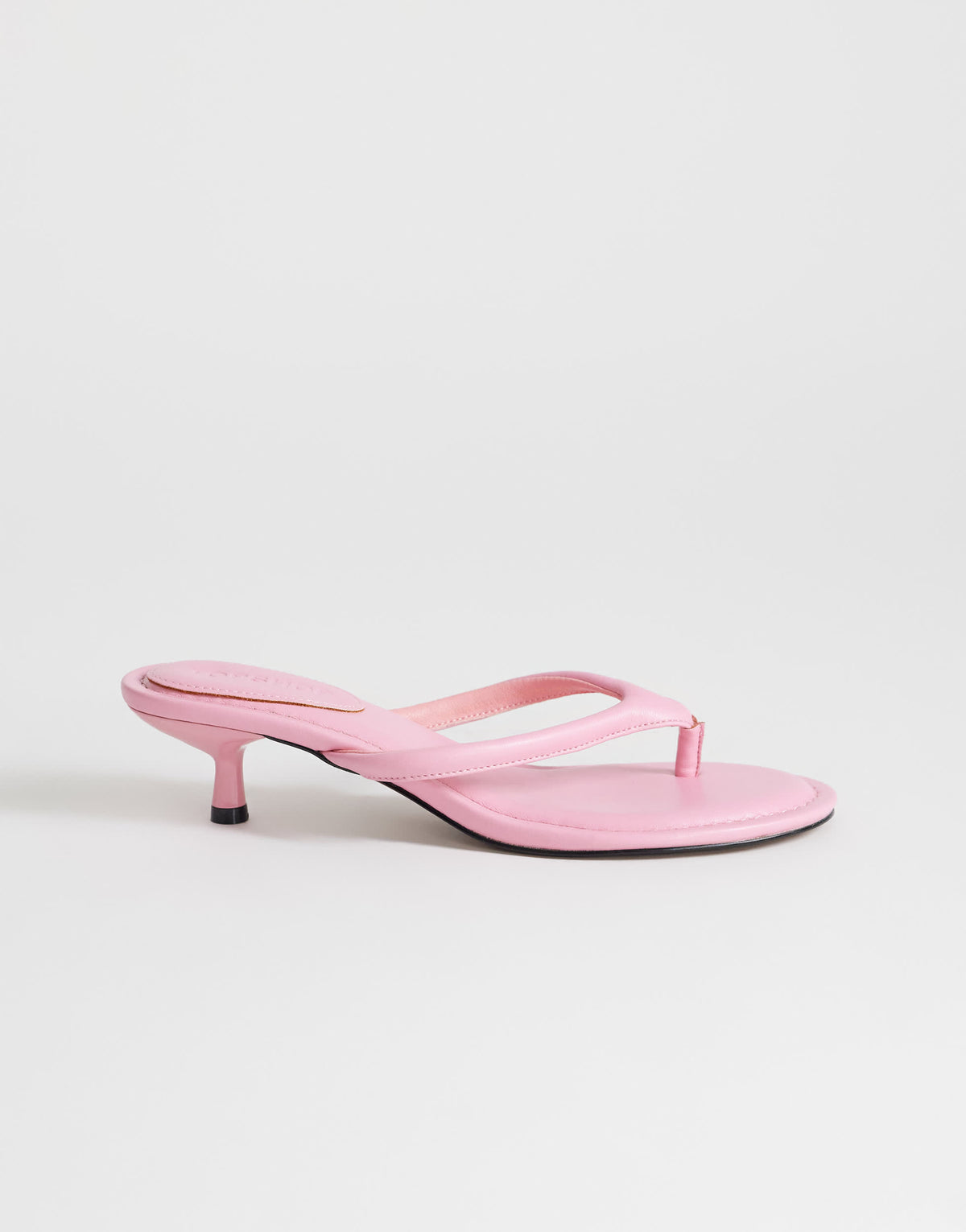 Topshop Axel toe thong mid heel sandal in pink