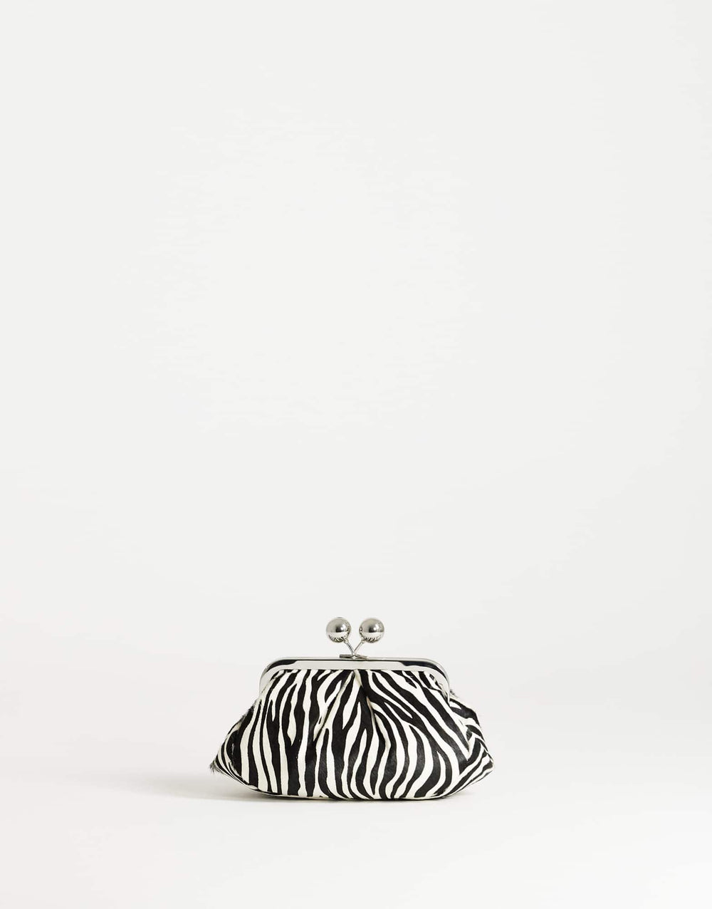Topshop Clover small hair on real leather clutch bag in zebra