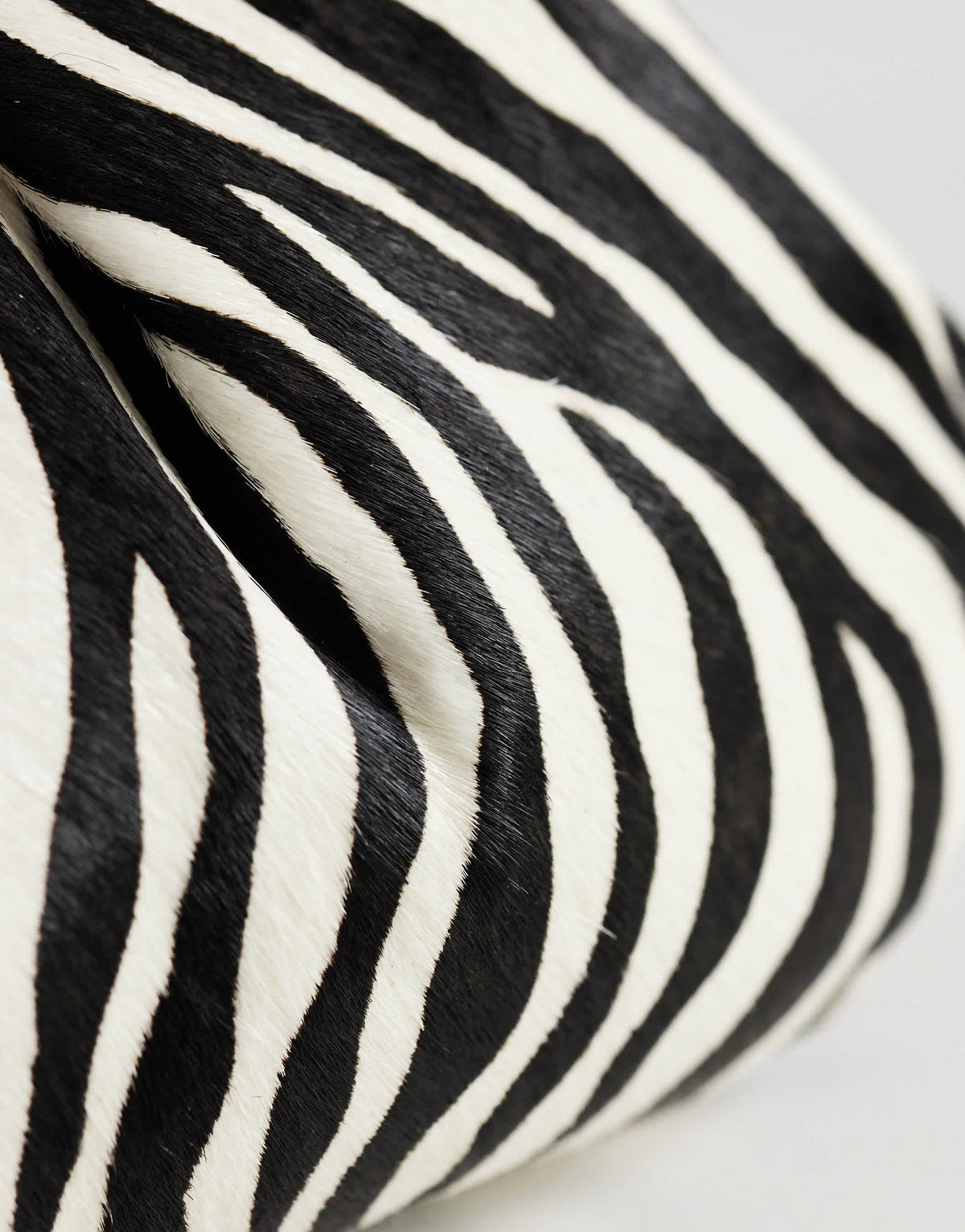 Topshop Clover hair on real leather clutch bag in zebra