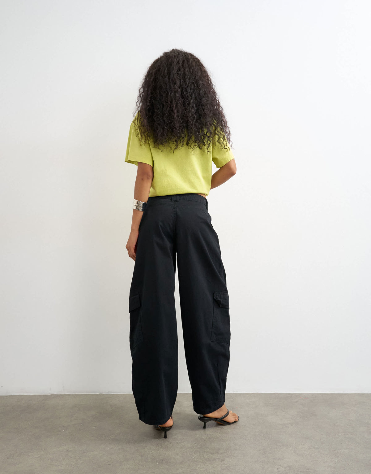 Topshop tie waist cargo trouser in black
