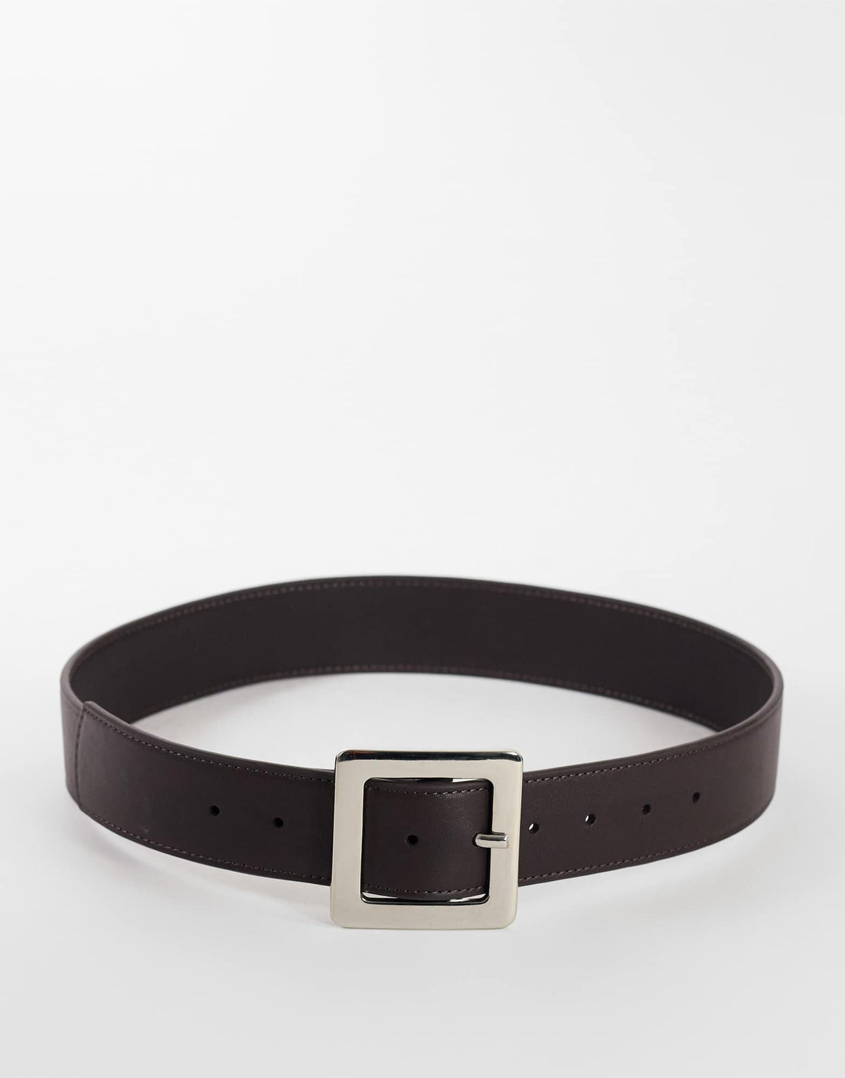 Topshop chunky real leather belt in chocolate