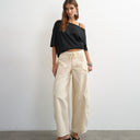 Topshop tie waist cargo trouser in ecru