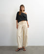 Topshop tie waist cargo trouser in ecru