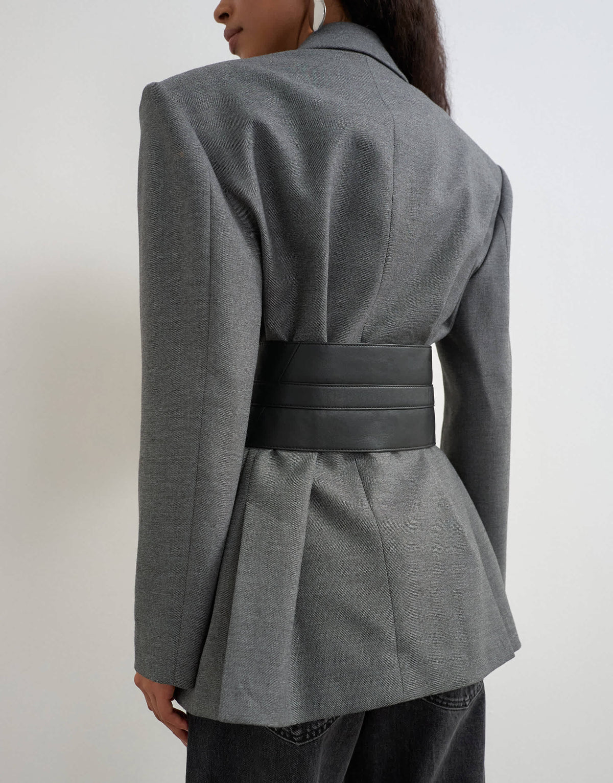 Topshop tie real leather waist belt in black