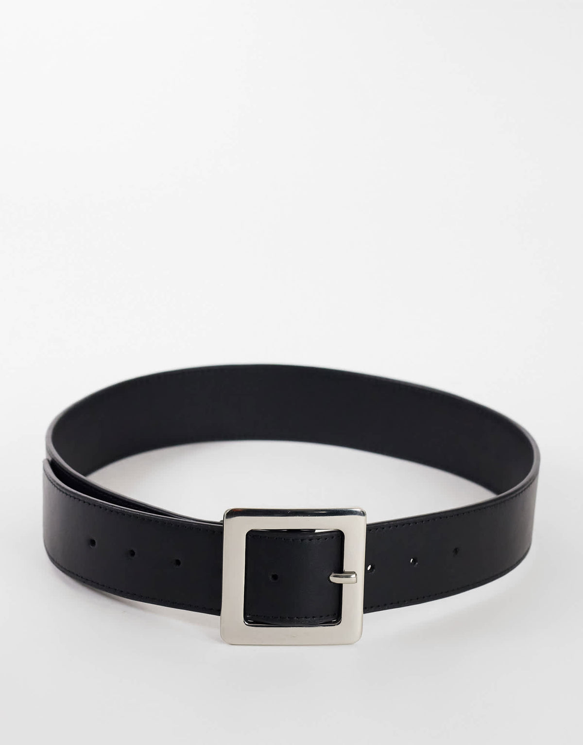 Topshop chunky real leather belt in black
