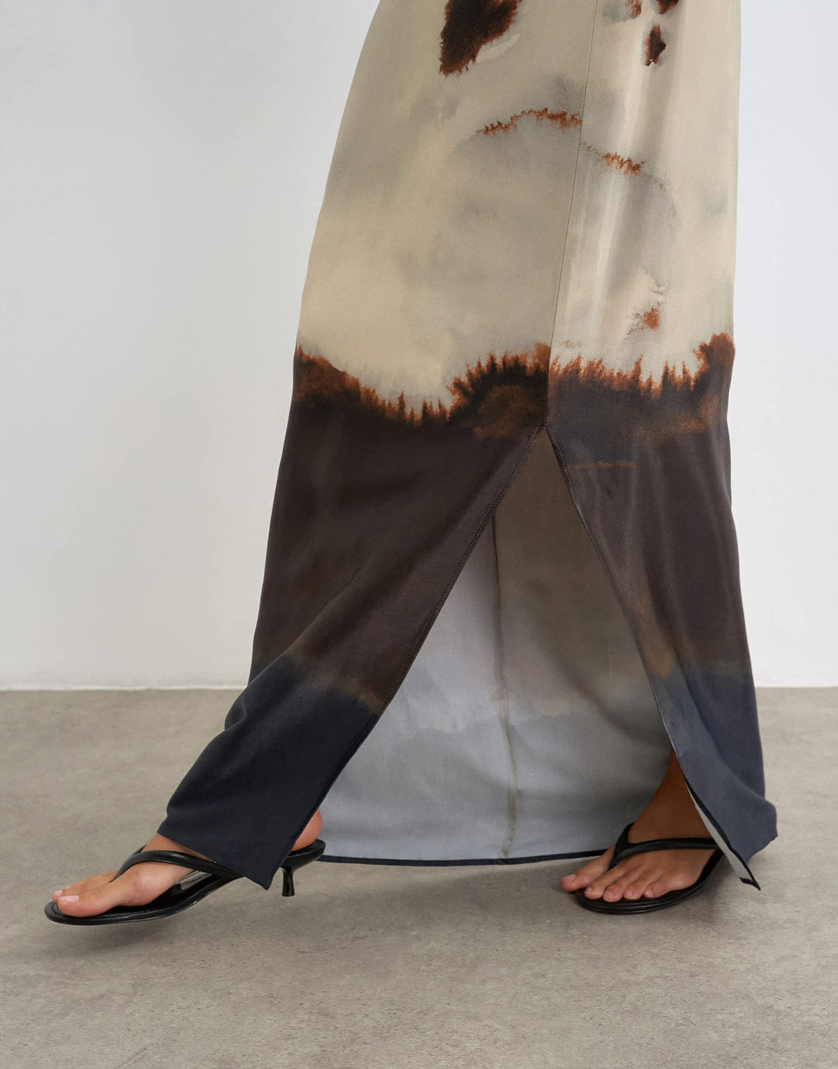 Topshop co-ord printed satin column maxi skirt in abstract print