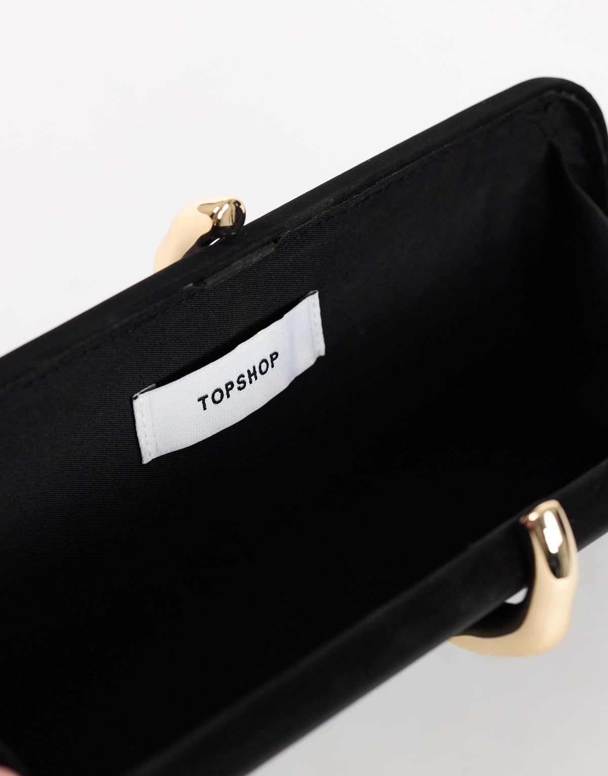 Topshop Jesse small clutch bag with hardware in black